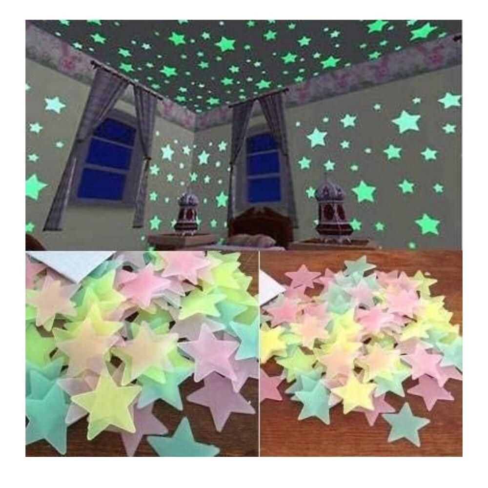 200 Pcs Colorful Glow in The Dark Luminous Stars Fluorescent Plastic Stickers
